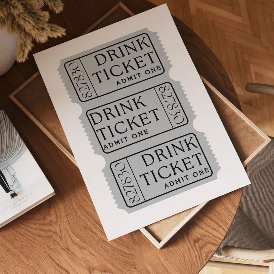 Drink Ticket Çerçevesiz Poster