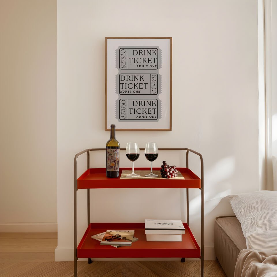 Drink Ticket Çerçevesiz Poster