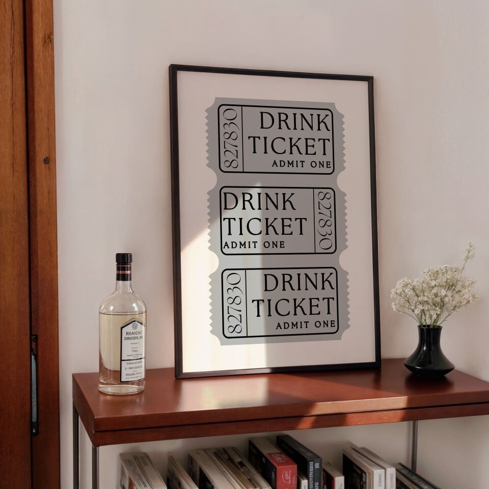 Drink Ticket Çerçevesiz Poster