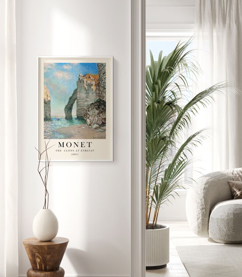 Monet The Cliffs at Étretat Çerçevesiz Poster