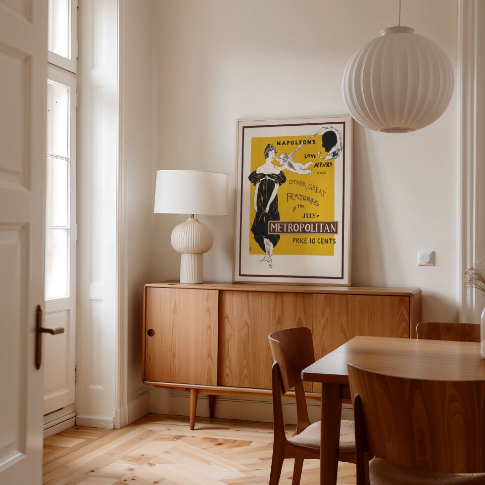 Retro Art Print Çerçevesiz Poster