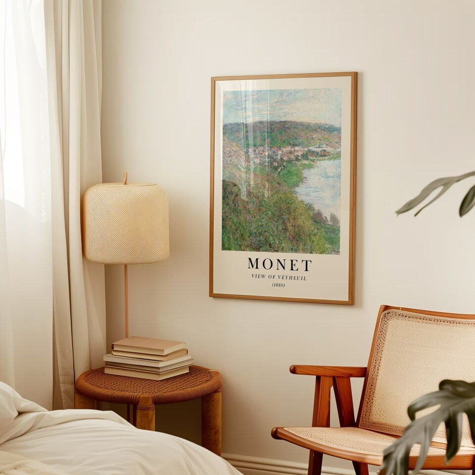 Claude Monet View of Vétheuil Çerçevesiz Poster