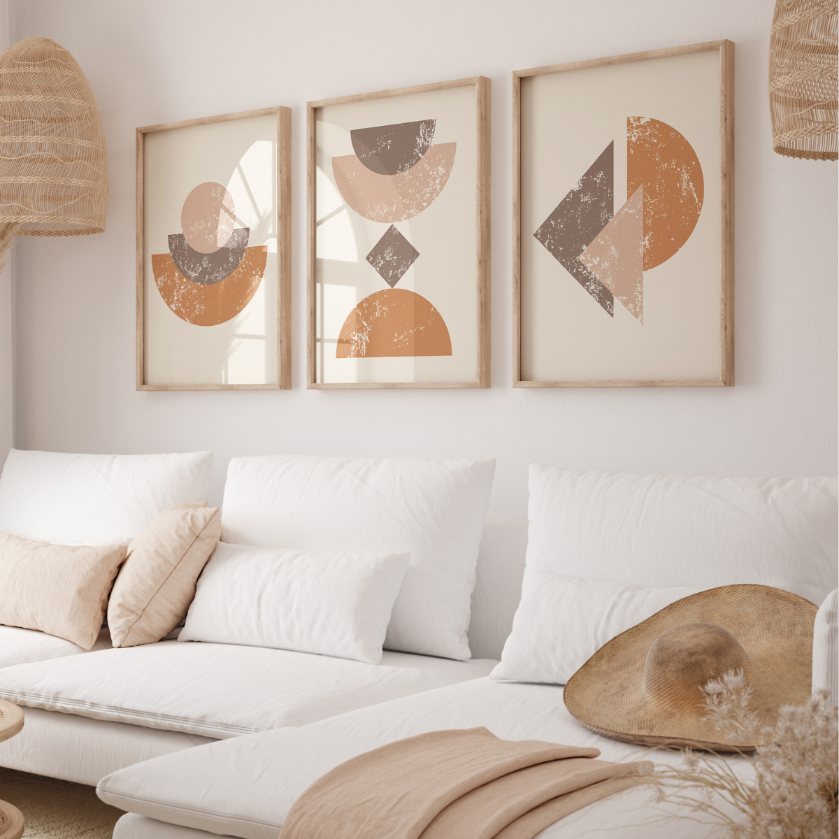 Terracotta Shapes 3'lü Çerçevesiz Poster