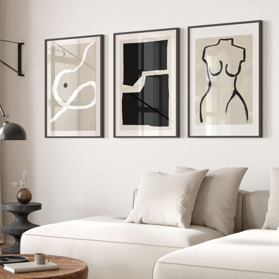 Neutral Abstractions 3'lü Çerçevesiz Poster