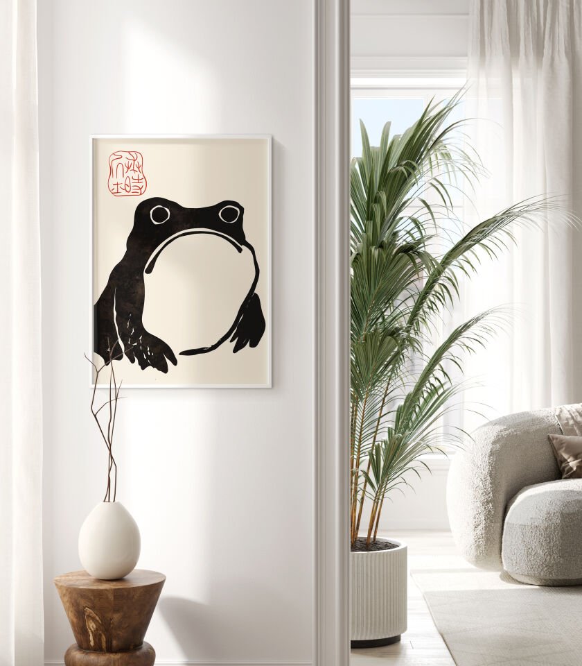 Zen Frog Çerçevesiz Poster