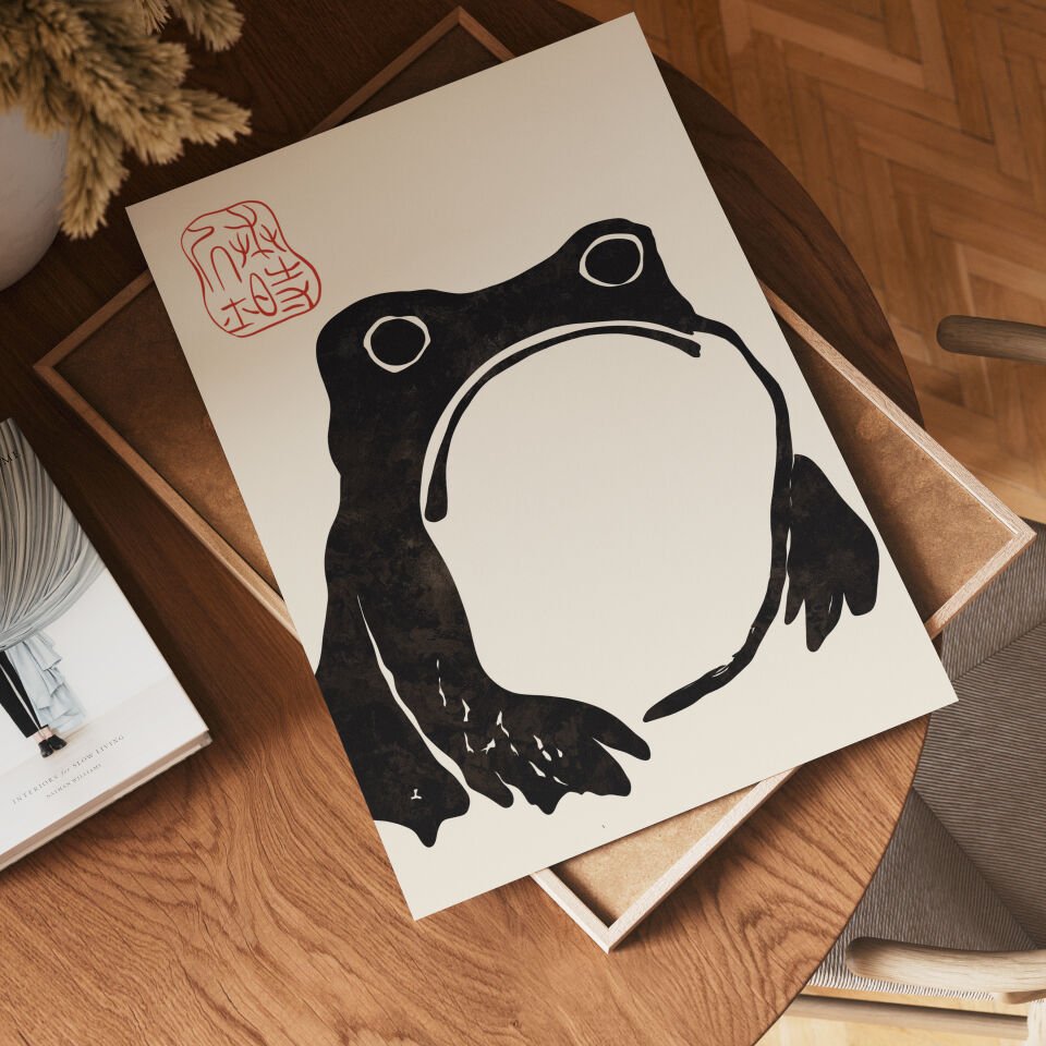Zen Frog Çerçevesiz Poster