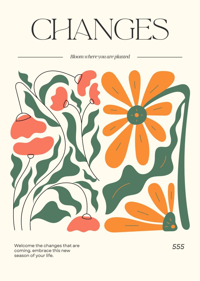 Changes Botanical Çerçevesiz Poster