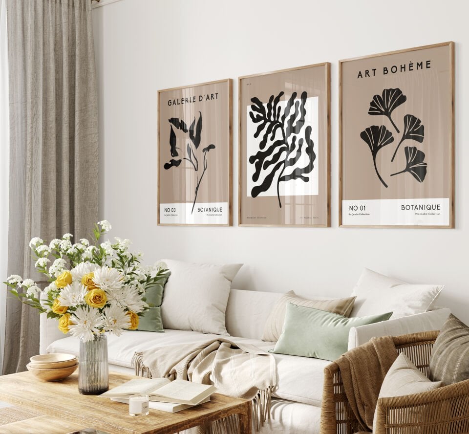 Botanique Minimalist Collection 3'lü Çerçevesiz poster