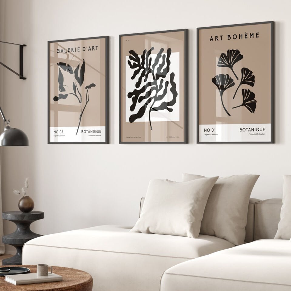 Botanique Minimalist Collection 3'lü Çerçevesiz poster