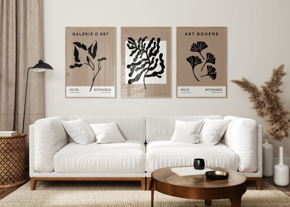 Botanique Minimalist Collection 3'lü Çerçevesiz poster