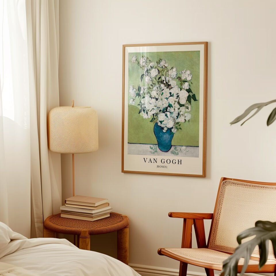 Roses Van Gogh Çerçevesiz Poster