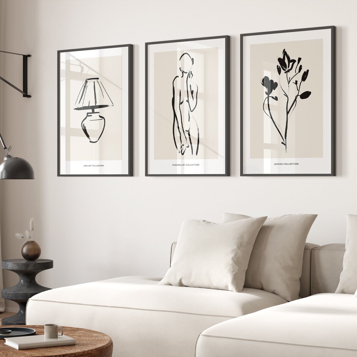 Minimal Line Art 3'lü Çerçevesiz Poster