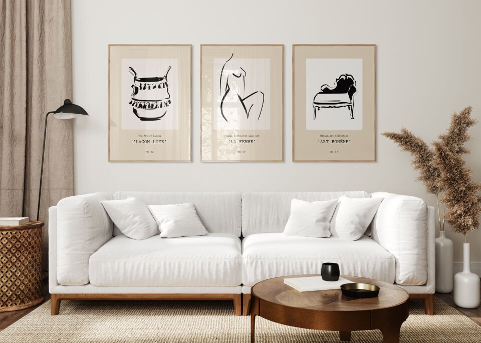 Scandinavian Living 3'lü Çerçevesiz Poster