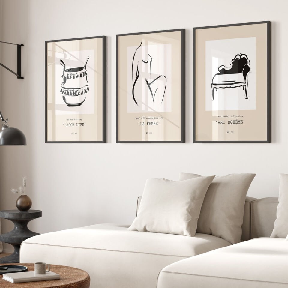 Scandinavian Living 3'lü Çerçevesiz Poster