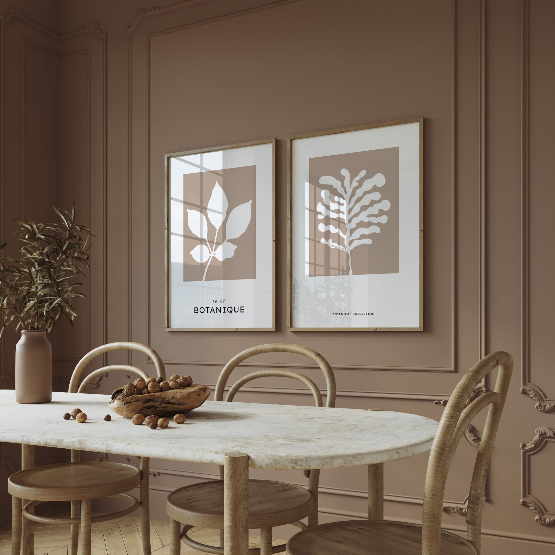 Modern Botanical Silhouettes 2'li Çerçevesiz Poster