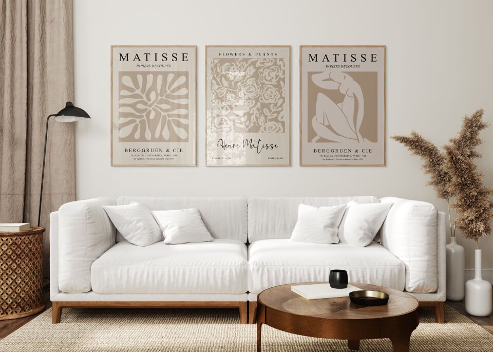 Neutral Matisse 3'lü Çerçevesiz Poster