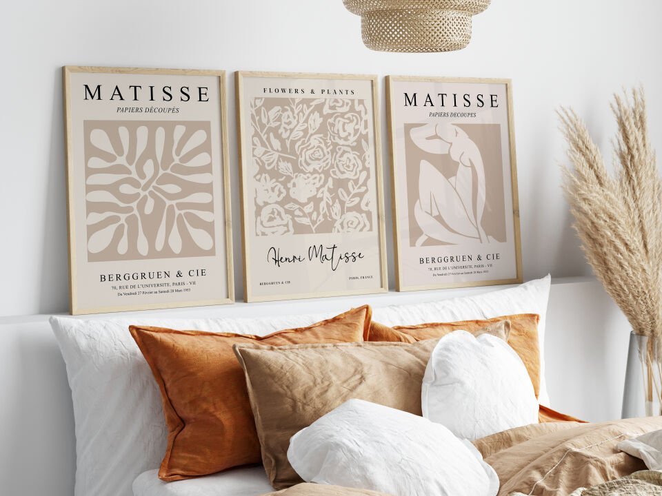 Neutral Matisse 3'lü Çerçevesiz Poster