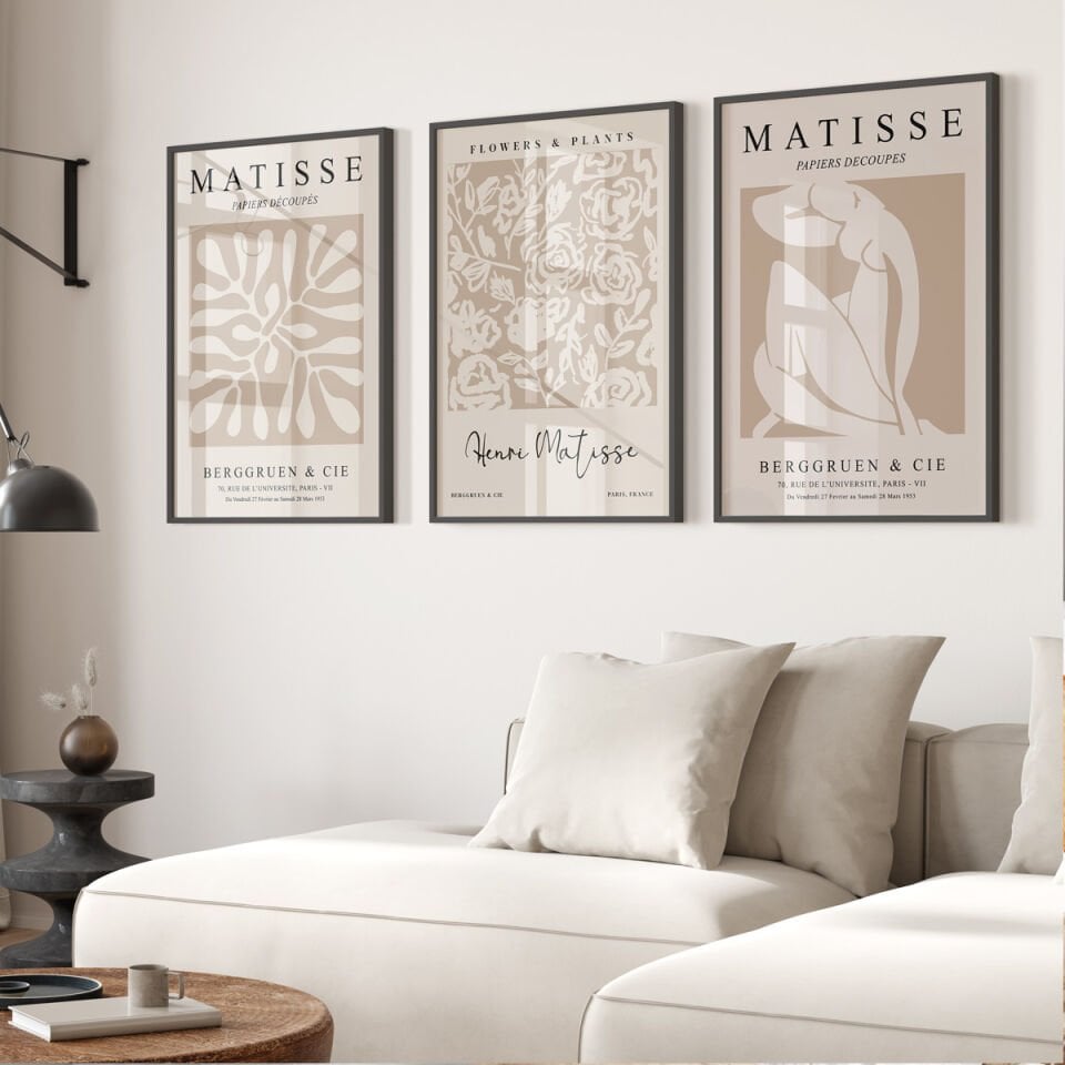 Neutral Matisse 3'lü Çerçevesiz Poster