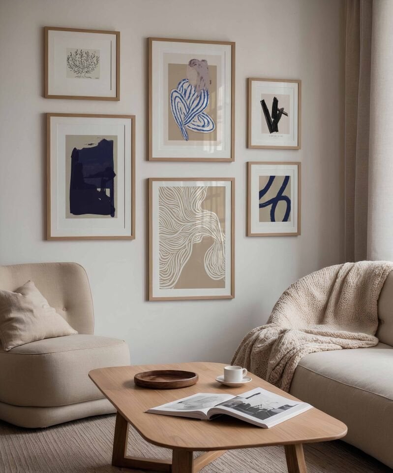 Abstract Modern Art Çerçevesiz Poster Set