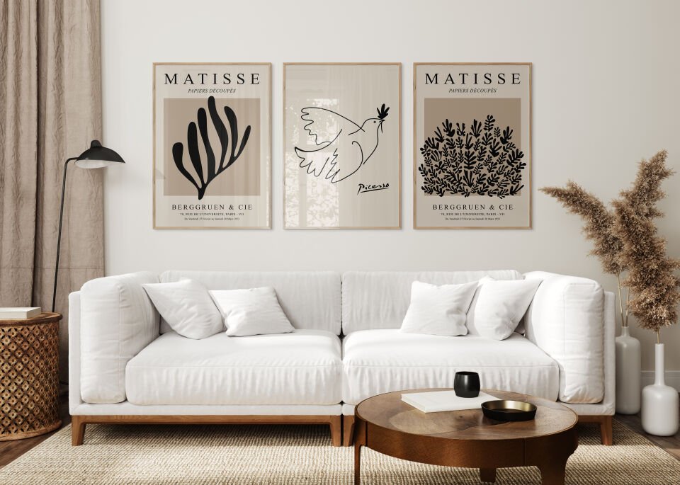 Matisse and Picasso 3'lü Çerçevesiz Poster