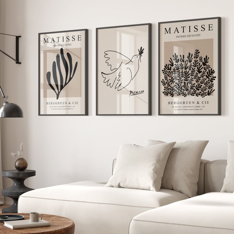 Matisse and Picasso 3'lü Çerçevesiz Poster