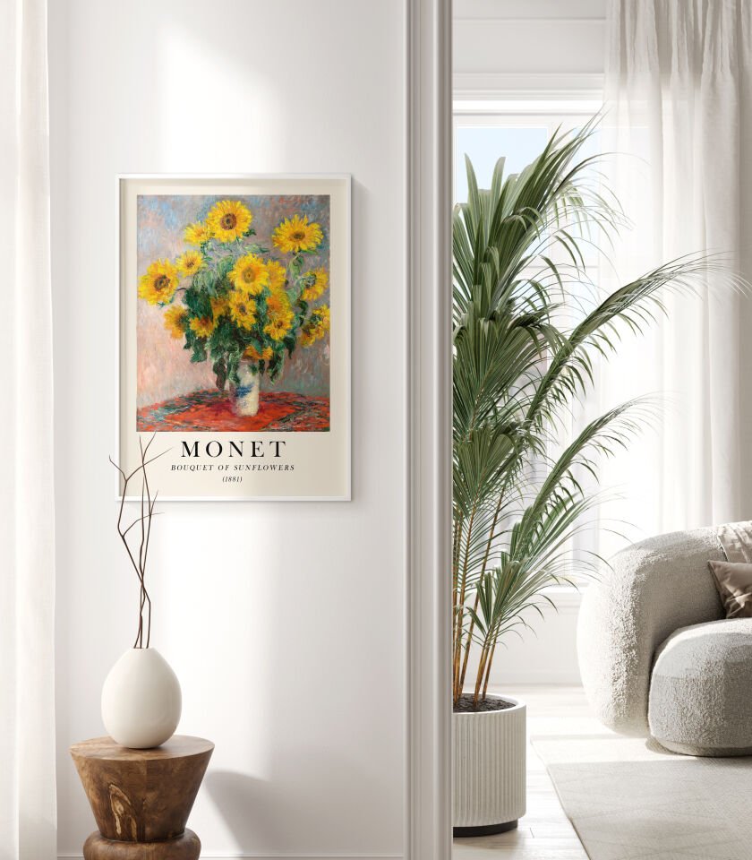 Monet Sunflowers Çerçevesiz Poster