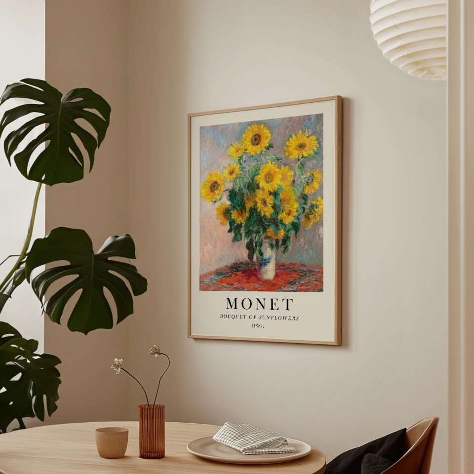 Monet Sunflowers Çerçevesiz Poster