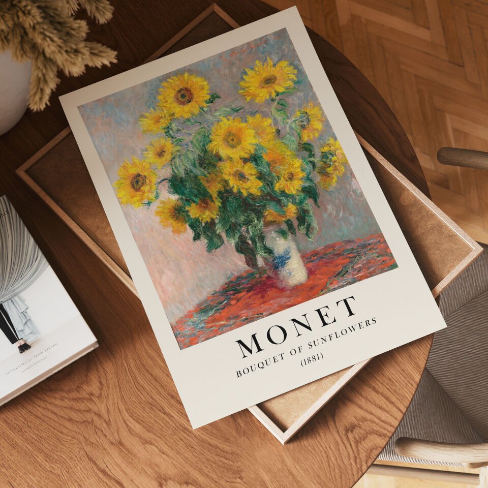 Monet Sunflowers Çerçevesiz Poster