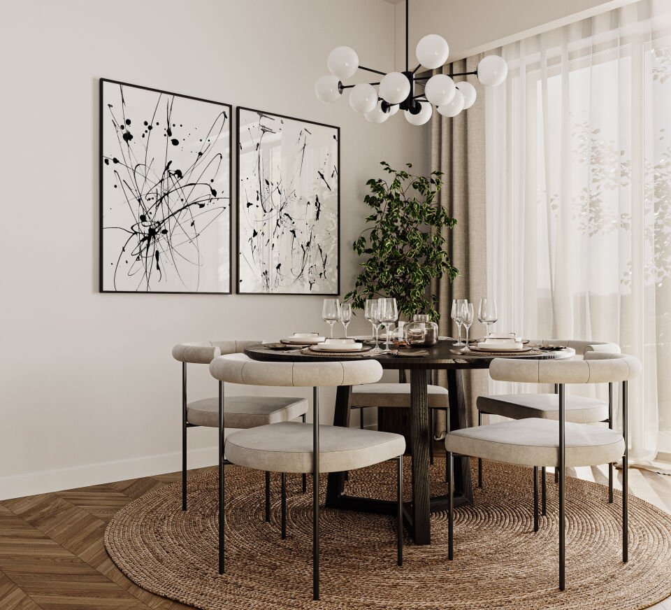 Modern Brush Dance 2'li Çerçevesiz Poster