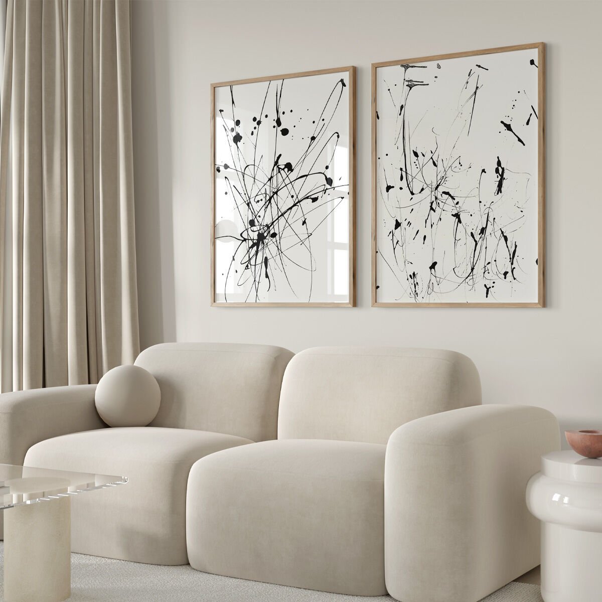 Modern Brush Dance 2'li Çerçevesiz Poster