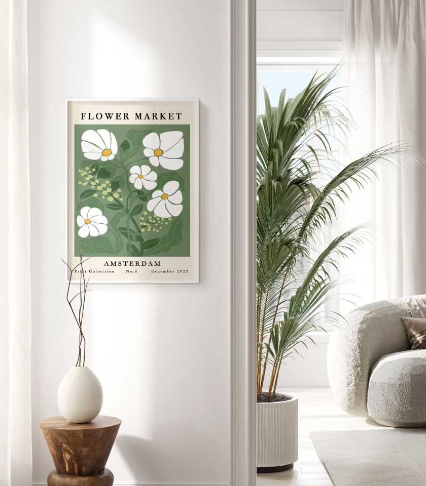 Soft Botanical Art 3'lü Çerçevesiz Poster