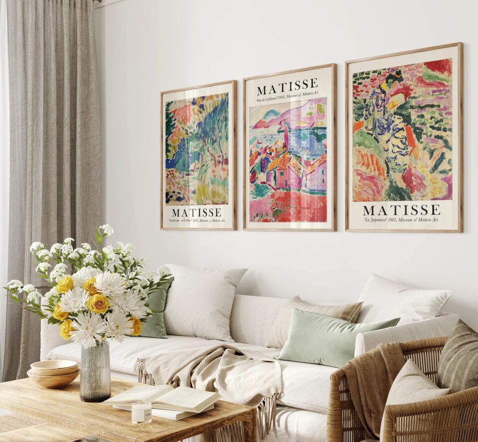 matisse art corner 3'lü Çerçevesiz Poster