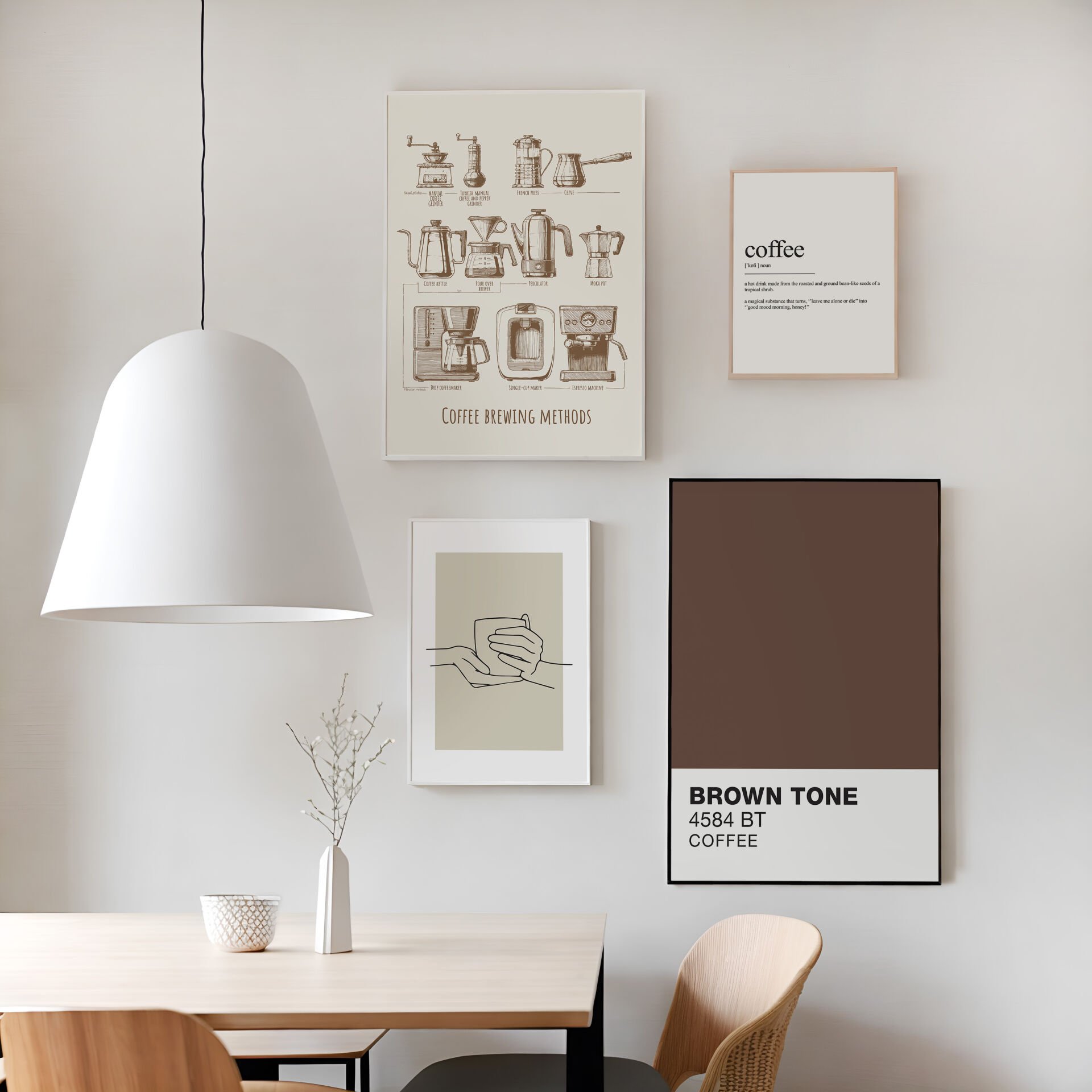 Coffee Art Çerçevesiz Poster Set