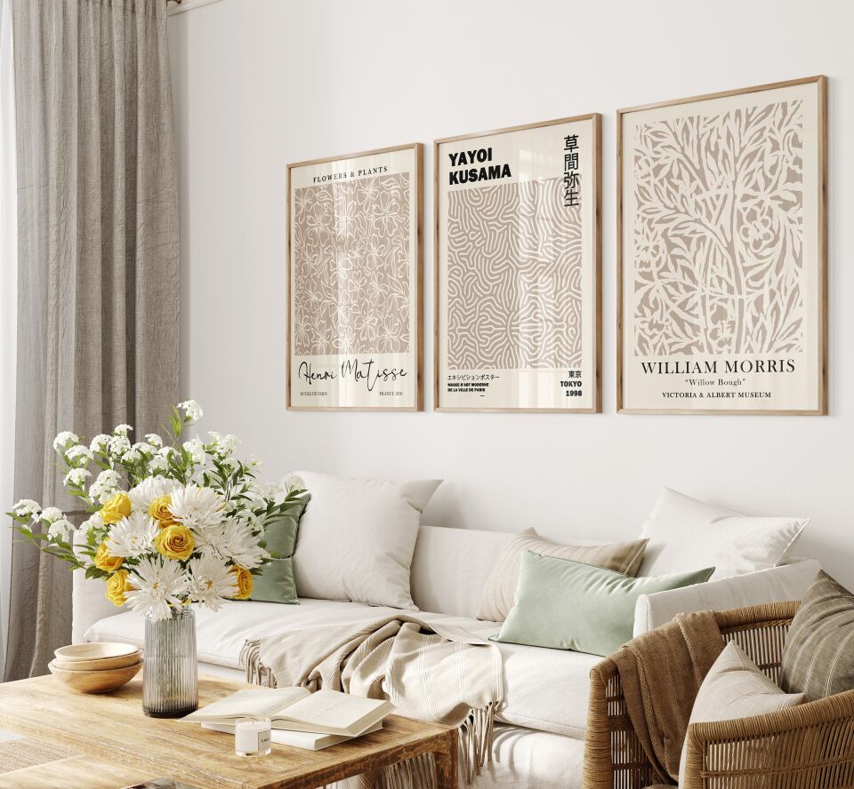 Neutral Exhibiton Art 3'lü Çerçevesiz Poster