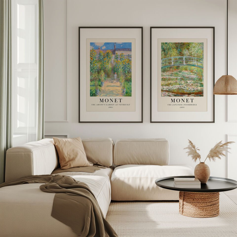 Monet Green Collection 2'li Çerçevesiz Poster