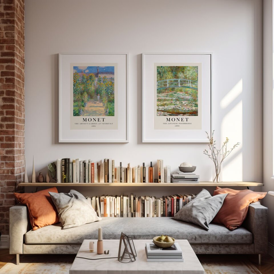 Monet Green Collection 2'li Çerçevesiz Poster