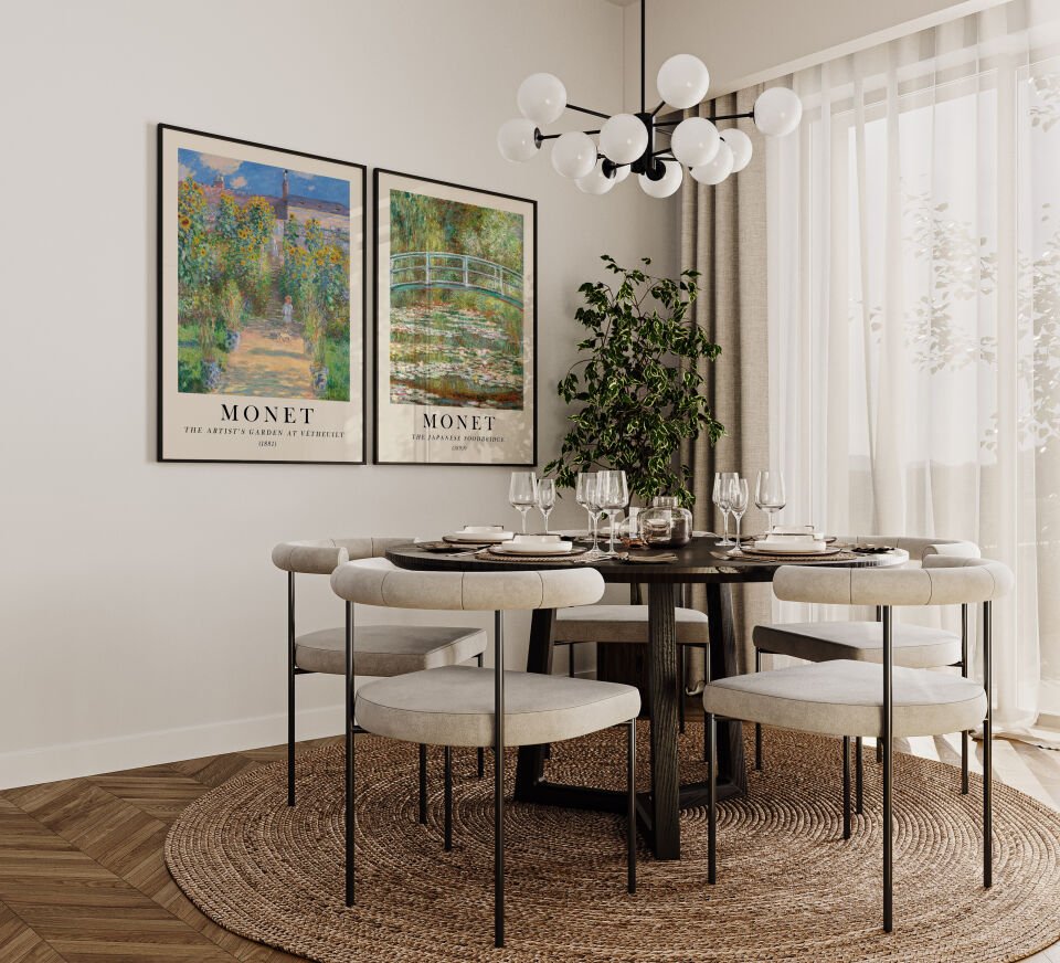 Monet Green Collection 2'li Çerçevesiz Poster