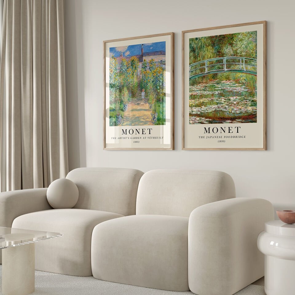 Monet Green Collection 2'li Çerçevesiz Poster