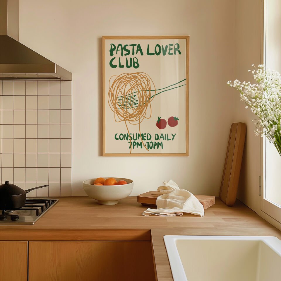 Pasta Lover Club Çerçevesiz Poster