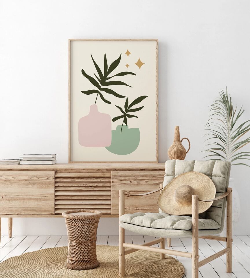 Modern Pastel Art Çerçevesiz Poster Set