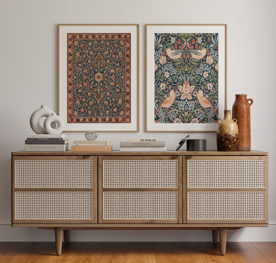 William Morris Pattern 2'li Çerçevesiz Poster