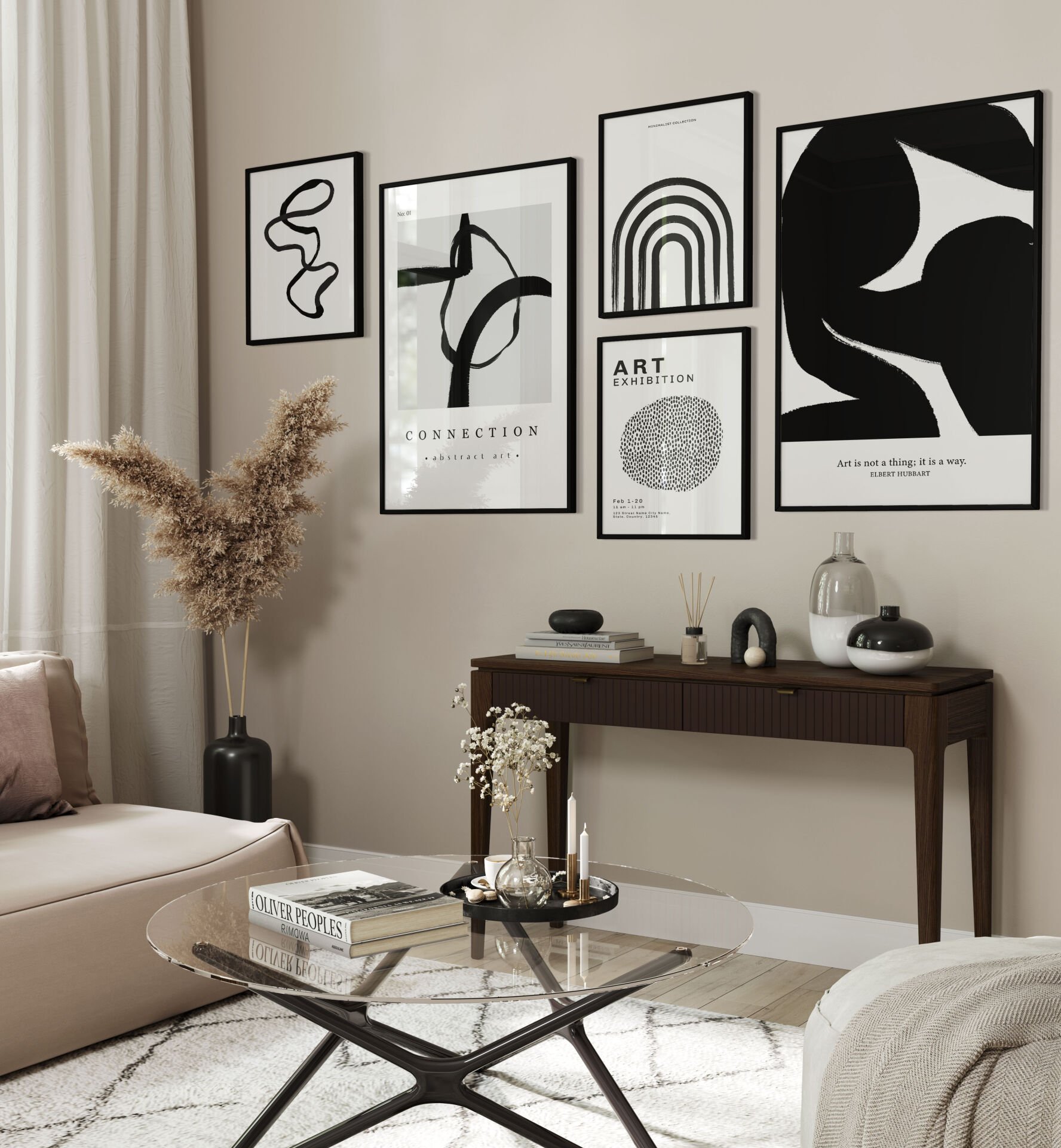 Black And White Çerçevesiz Poster Set