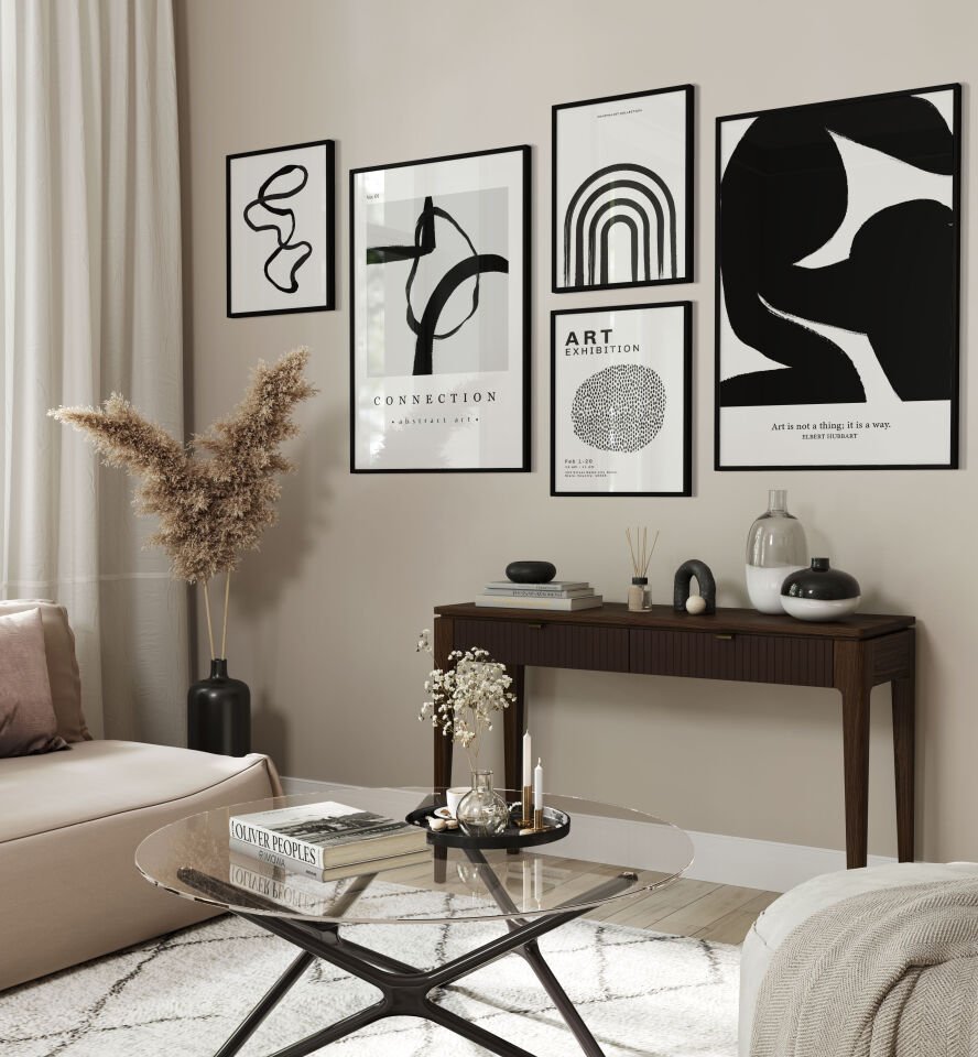Black And White Çerçevesiz Poster Set