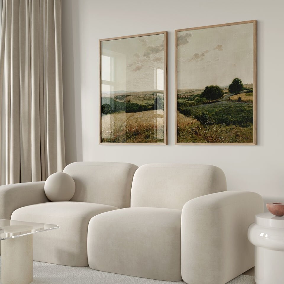 Serene Landscape 2'li Çerçevesiz Poster
