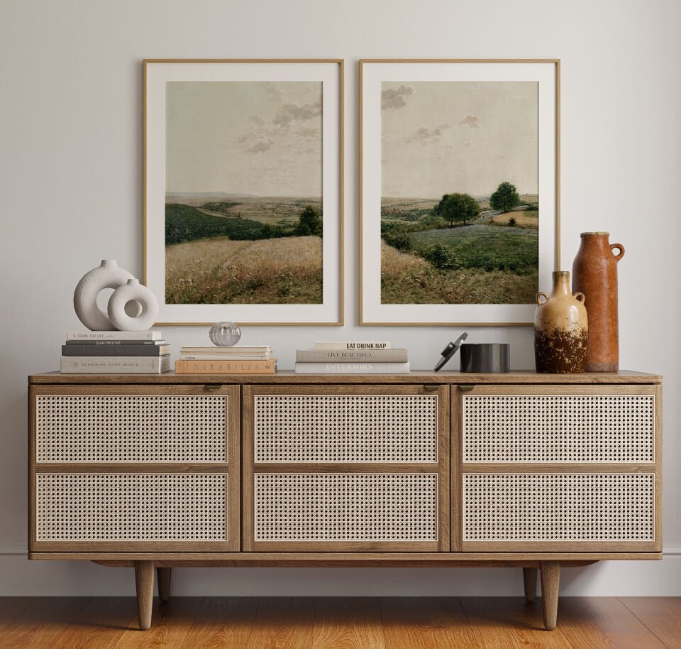 Serene Landscape 2'li Çerçevesiz Poster