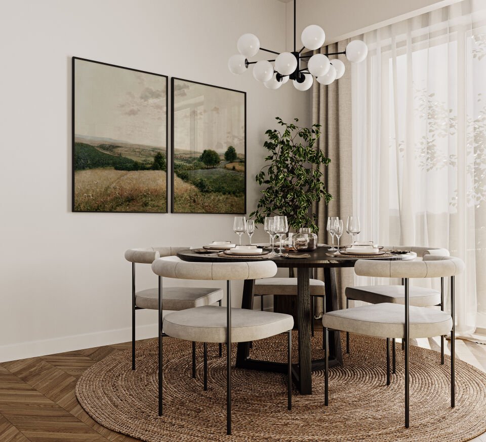 Serene Landscape 2'li Çerçevesiz Poster