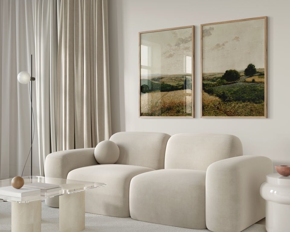 Serene Landscape 2'li Çerçevesiz Poster