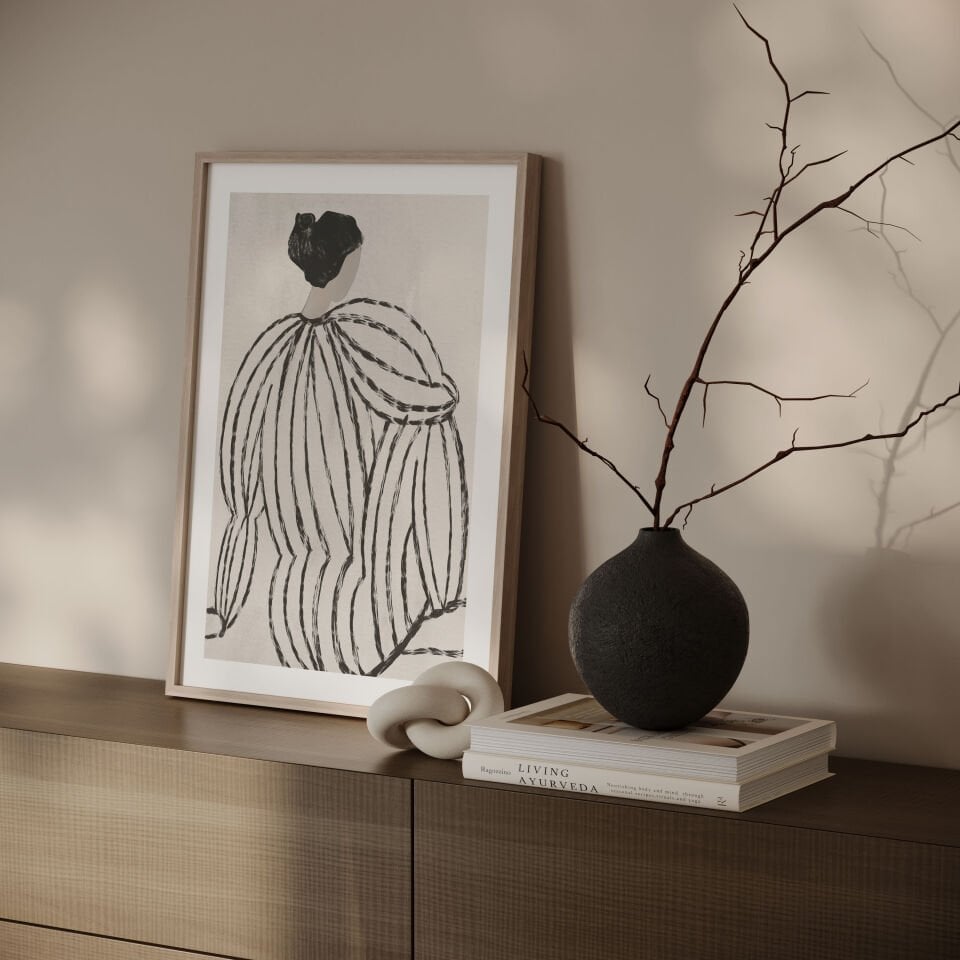 Abstract Female Contour Çerçevesiz Poster