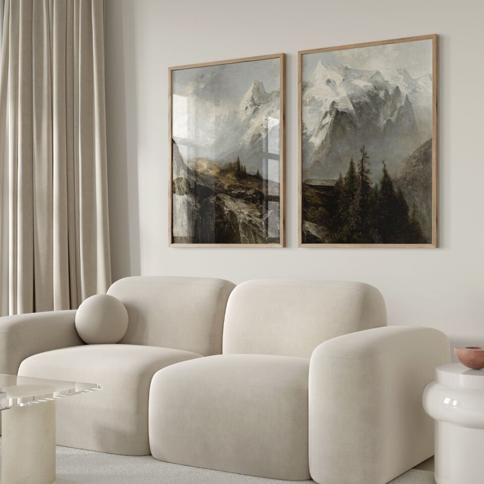 Mountain Landscape 3'lü Çerçevesiz Poster