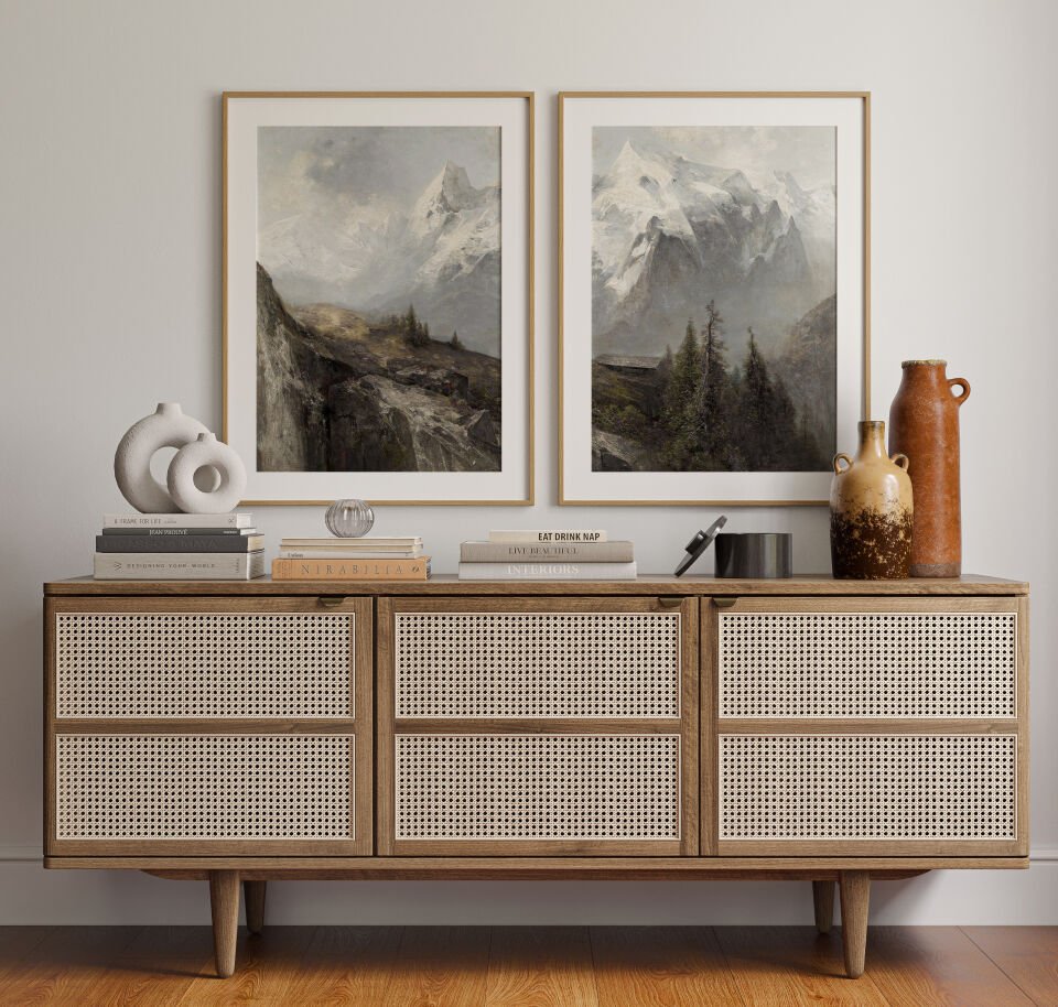 Mountain Landscape 3'lü Çerçevesiz Poster